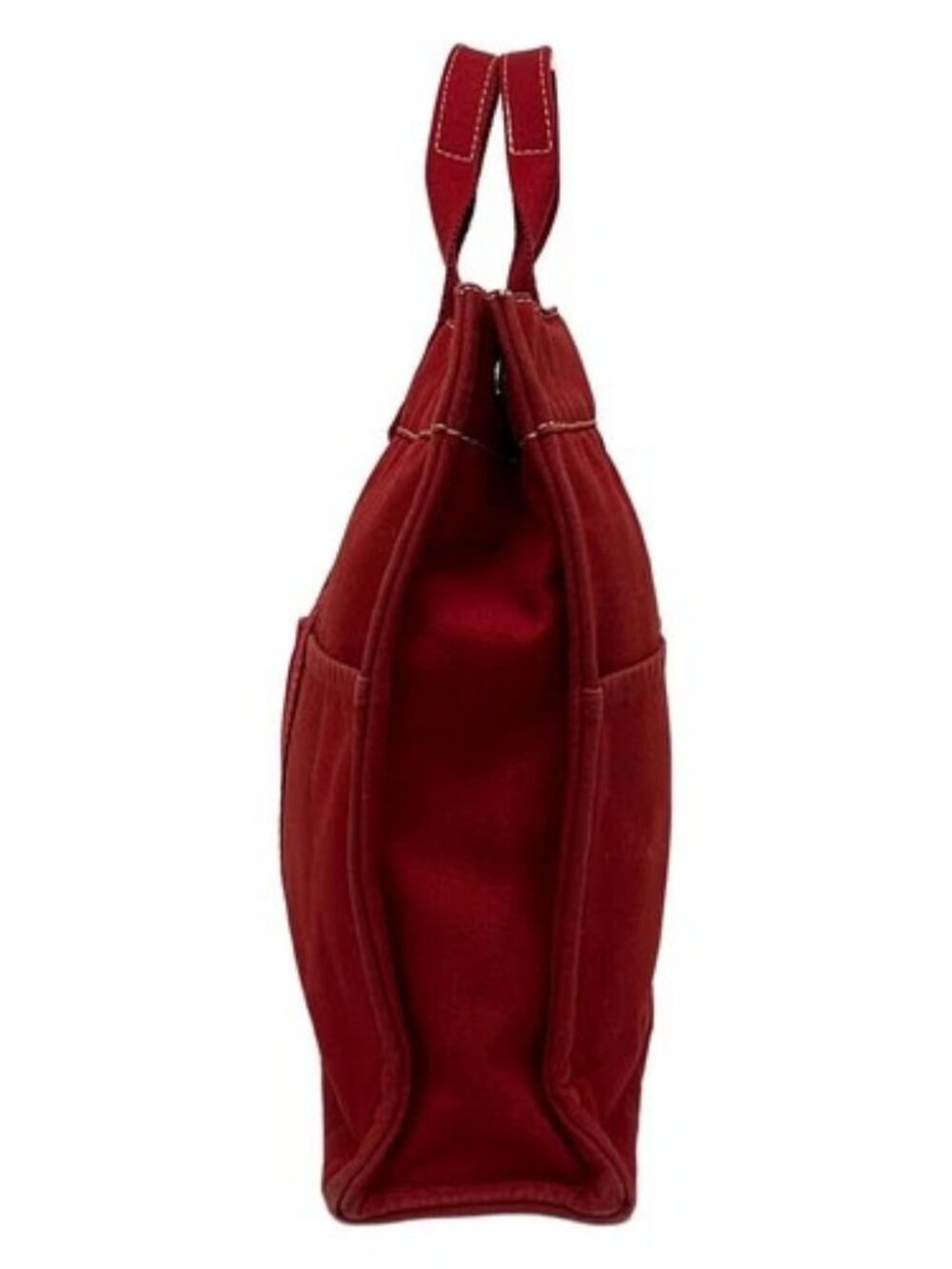 HERMES Sac Deauville Tote MM - Red Canvas None Tote Bag - Picture 4 of 10